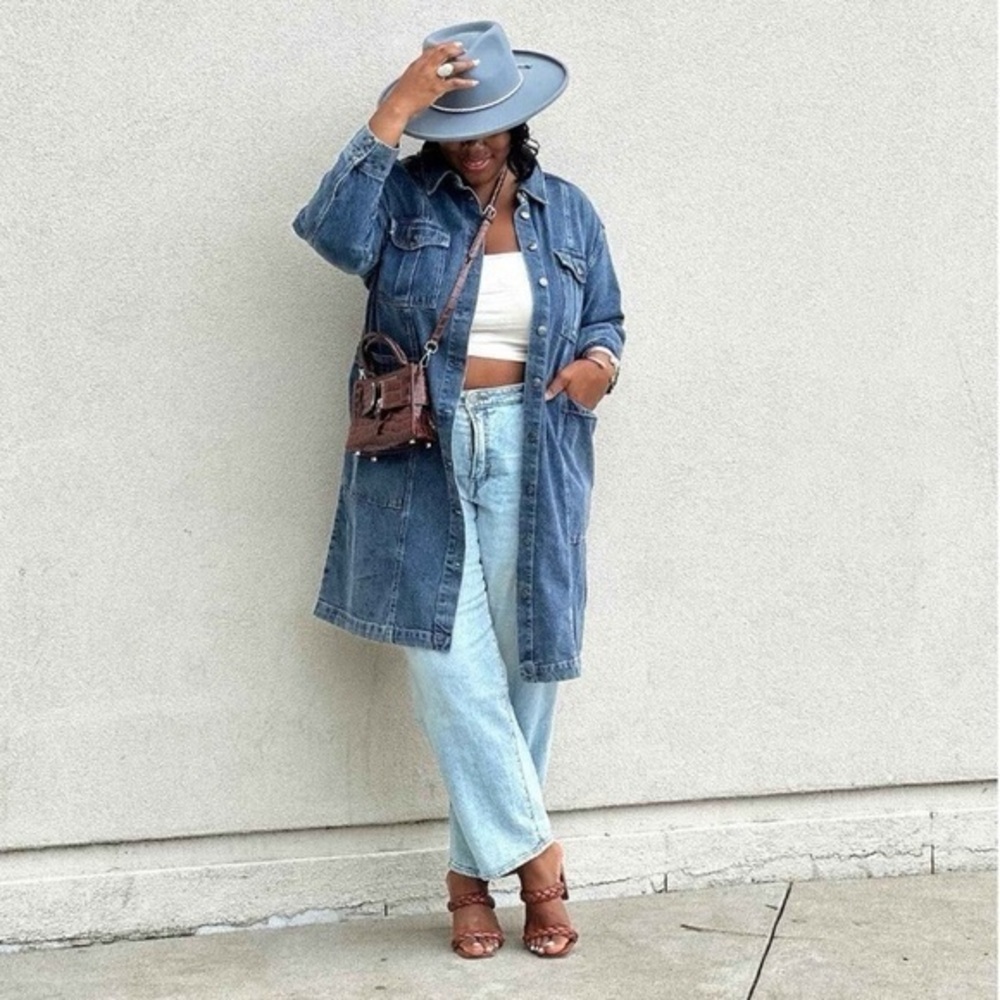 Blue Denim Long Sleeve Casual Dress